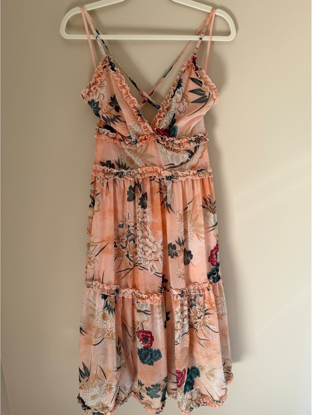 S Saints & Secrets criss cross floral dress